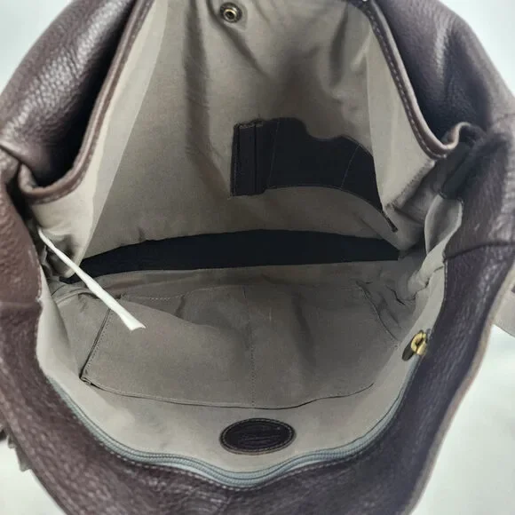 Roots Brown Pebbled Leather Computer Book Bag - Picture 8 of 16